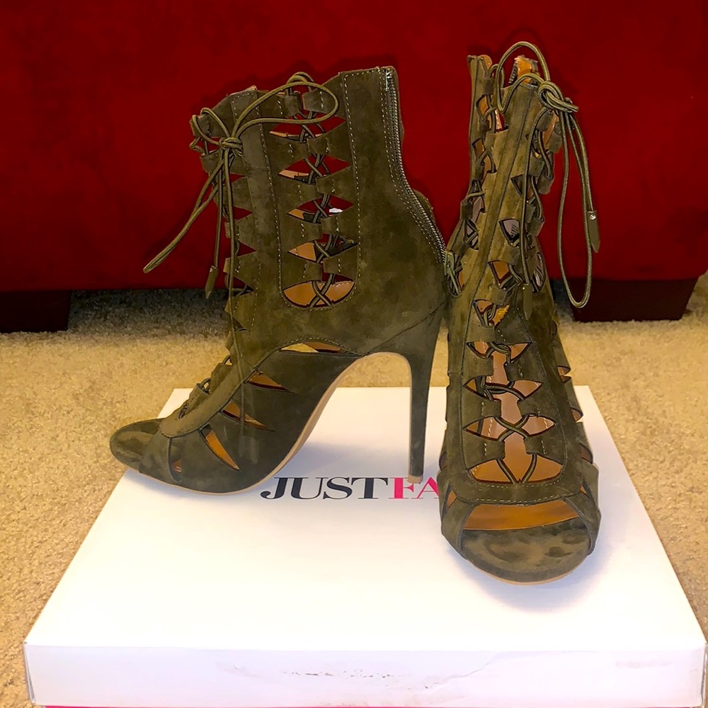 Olive green heels